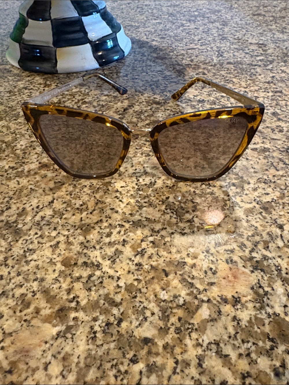 Quay Australia Tortoise Cat-Eye Sunglasses with Brown Lenses